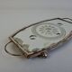 Vintage Art Deco Mirrored Glass Serving Tray with Floral Motif