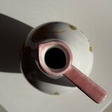 Mini vase with stylised flowers in green and yellow roses, H15.5.