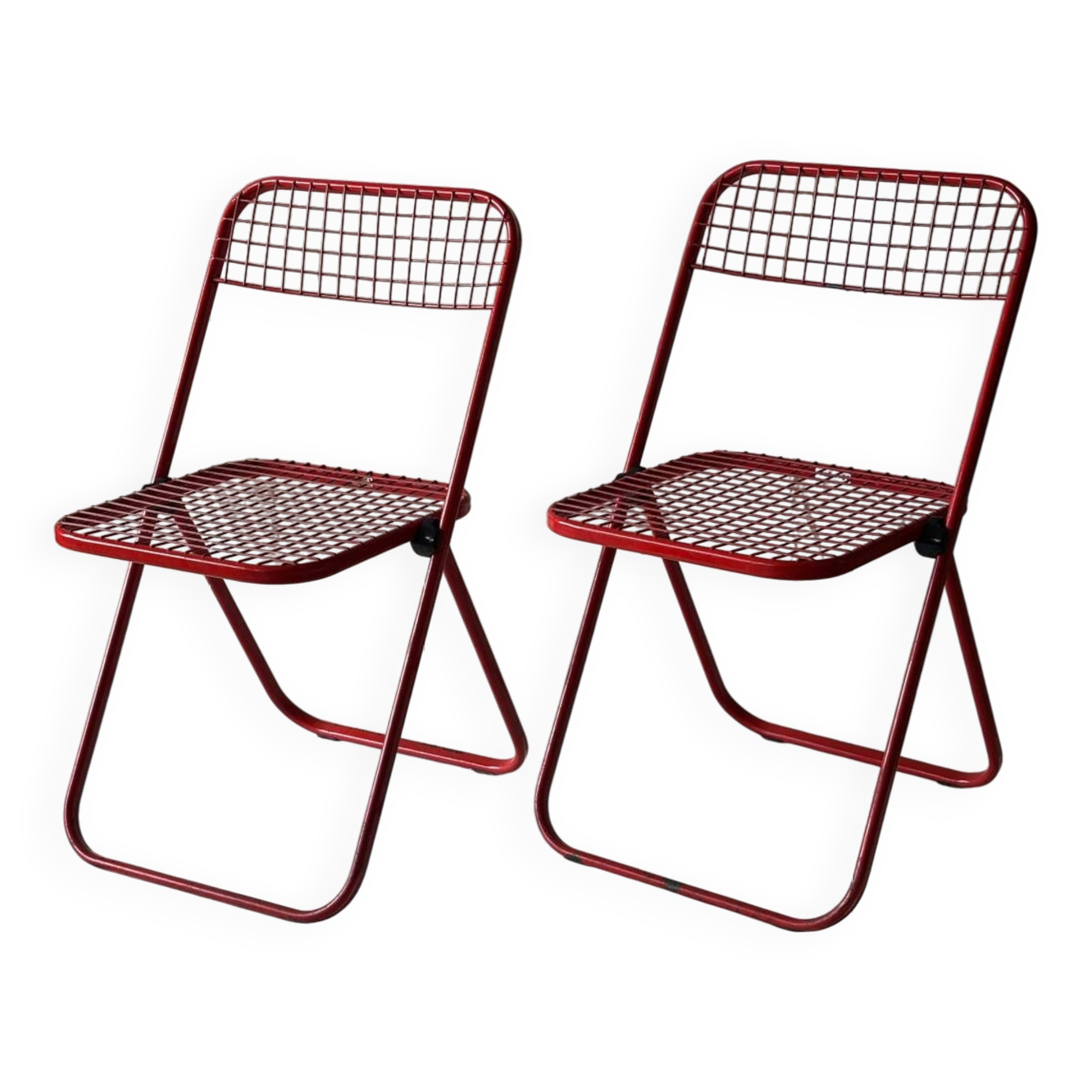 Red folding chairs Talin Italy, 1980