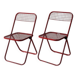 Red folding chairs Talin Italy, 1980
