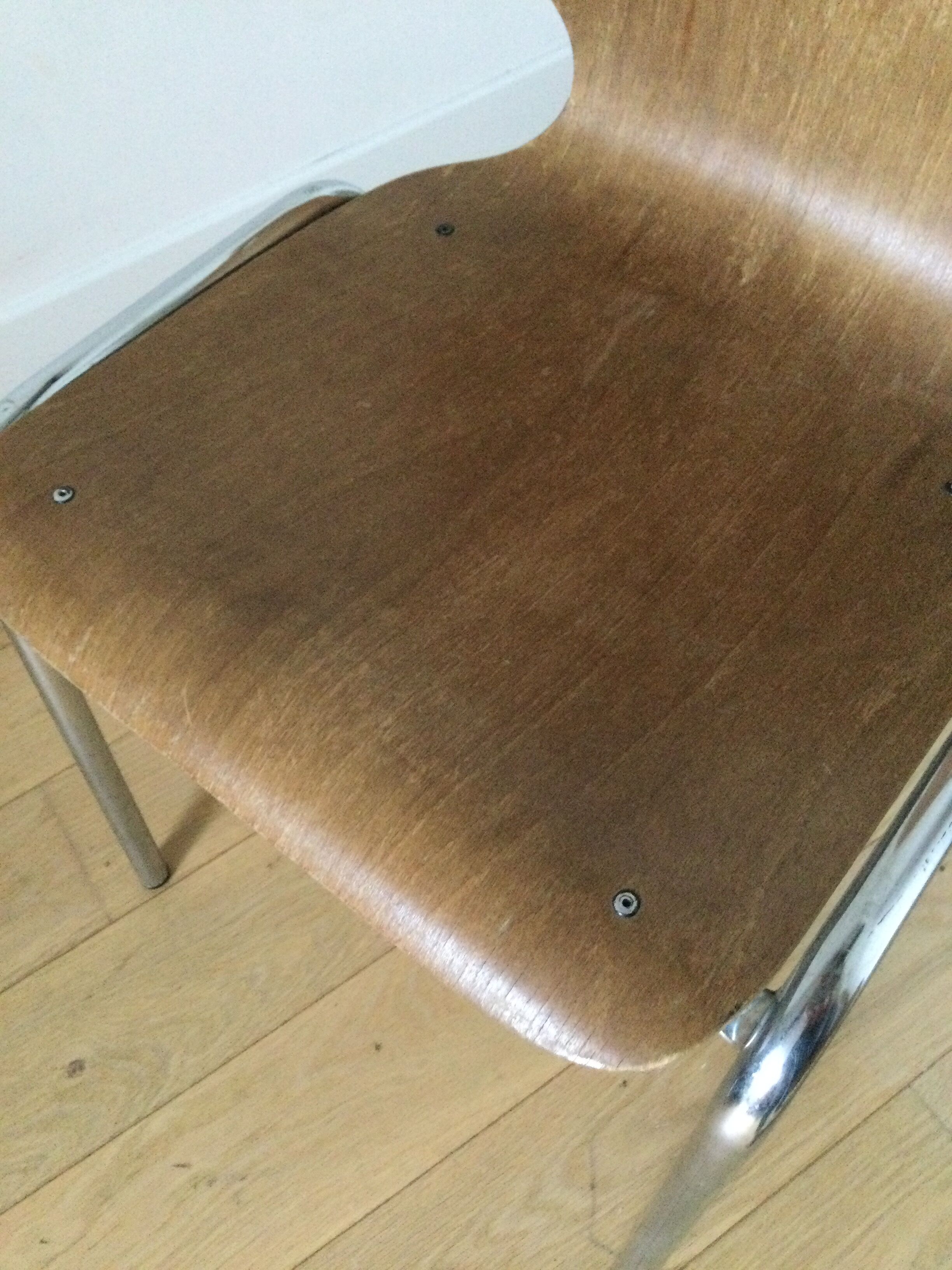 Vintage chair wood and chrome