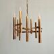 Geometric brass chandelier, Hollywood Regency, design by G. Sciolari, 1970.