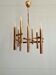 Geometric brass chandelier, Hollywood Regency, design by G. Sciolari, 1970.