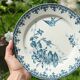 Set of 6 blue iron earth plates