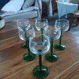 6 verres anciens à vin blanc