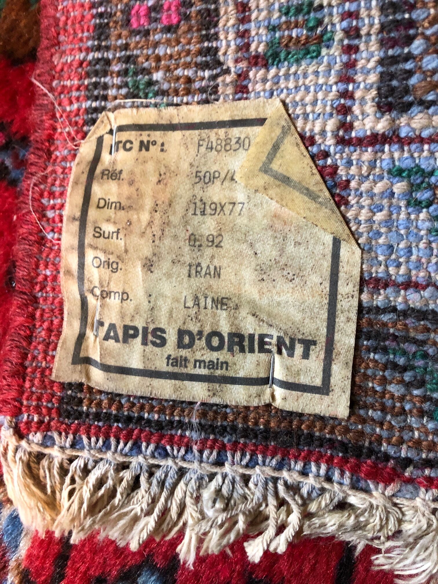 Iranian vintage carpet  77x119cm