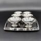 Set of 6 bowls on a tray, mid-century 1960s design