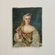 19th-century miniature depicting an 18th-century woman, bronze frame