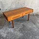 Low Danish Teak Cabinet by Millenium Design — Warm Teak Veneer, Two Drawers, Tapered Legs