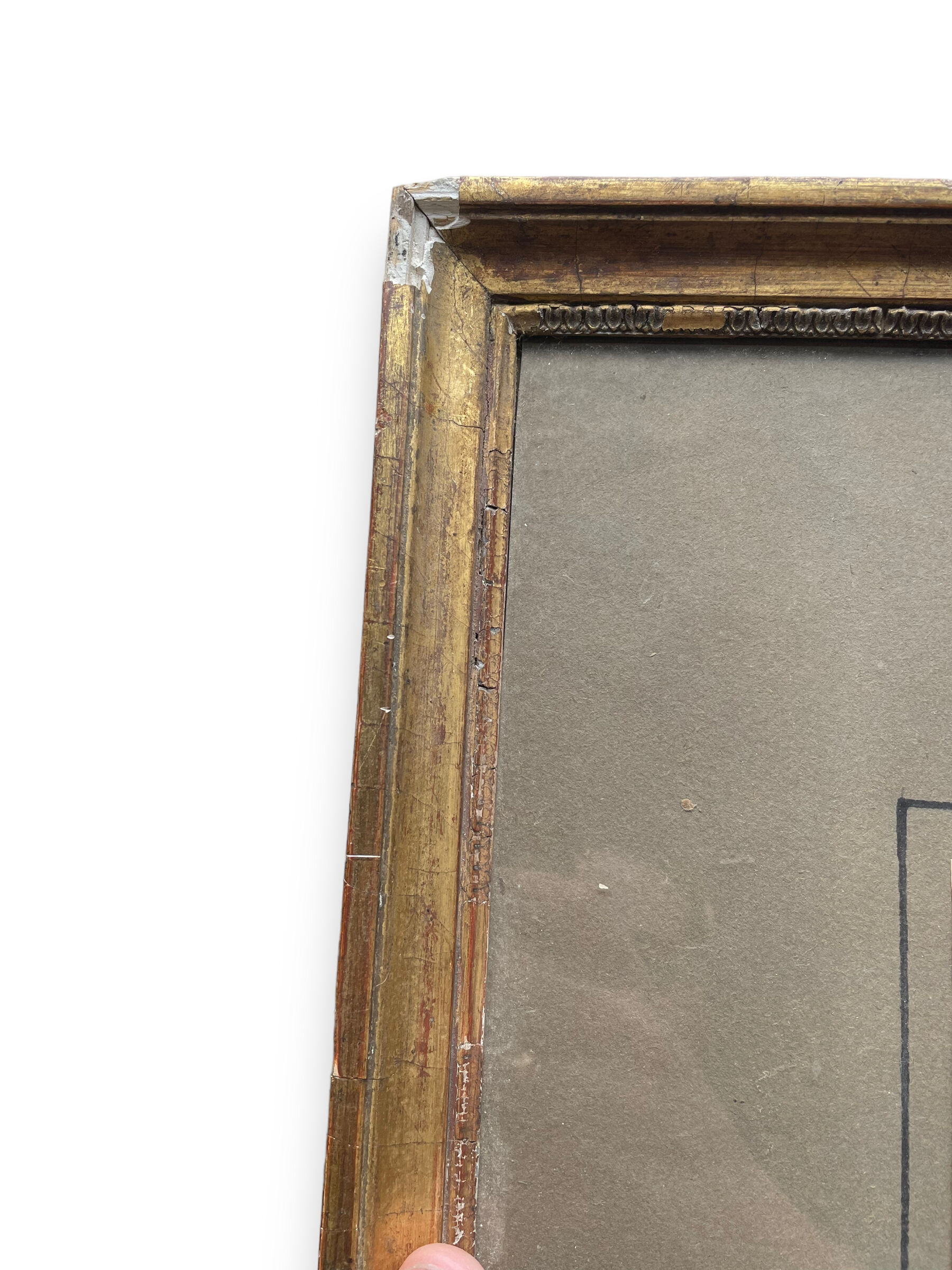 Watercolor XIXth Fountain at Antique Signed H. Lozé