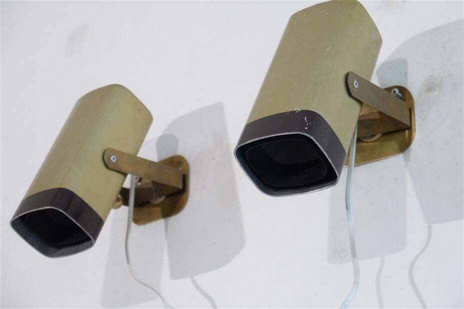 Metal and brass wall lights 1970