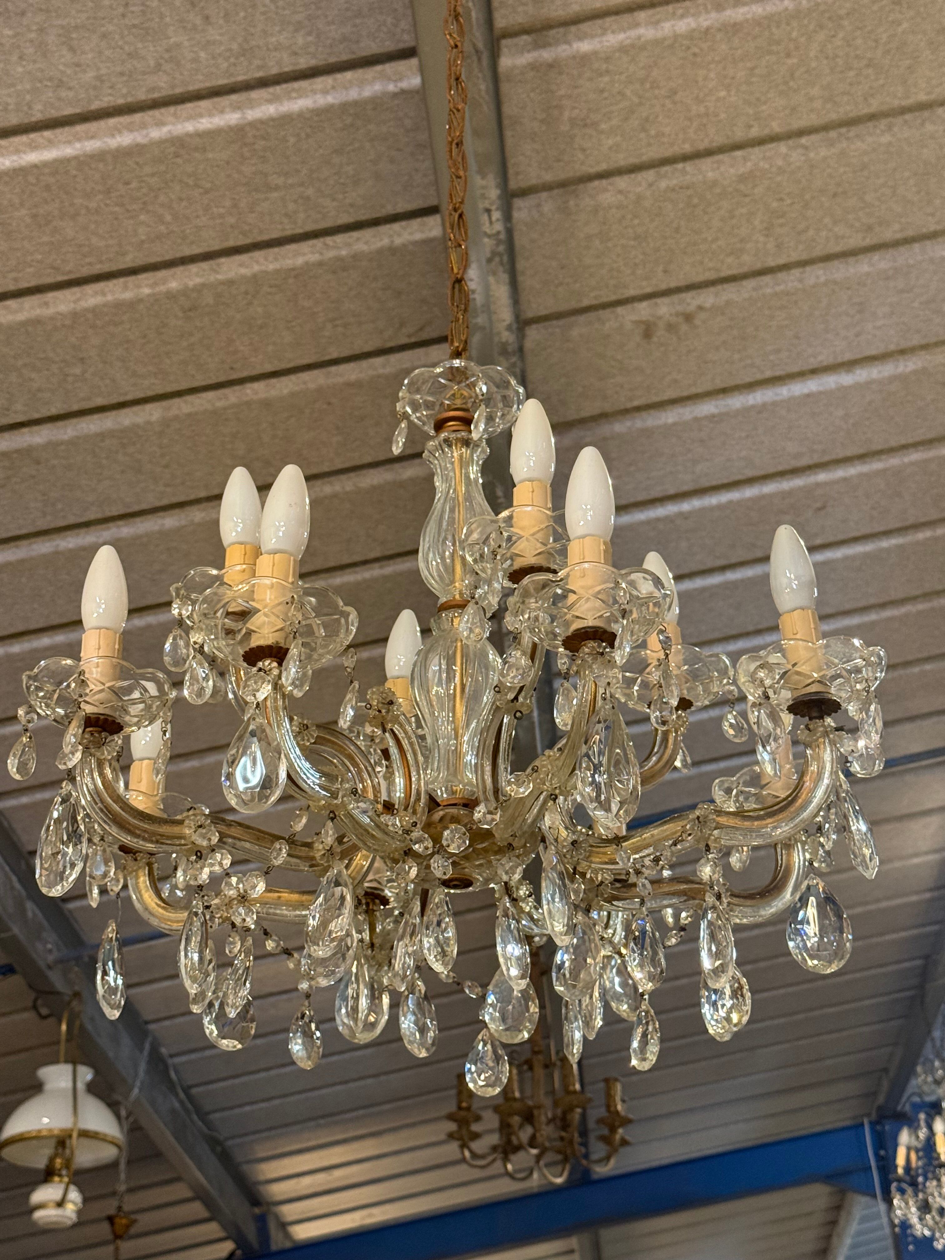 Lustre 12 feux pampilles