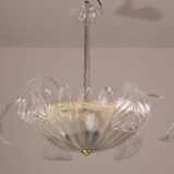Charming Art Decò, Barovier & Toso Chandelier, Murano Glass, 1950s