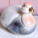 Pearlescent and iridescent ceramic guinea fowl bird