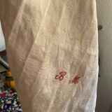 5 country tea towels in BM monogram linen damask.