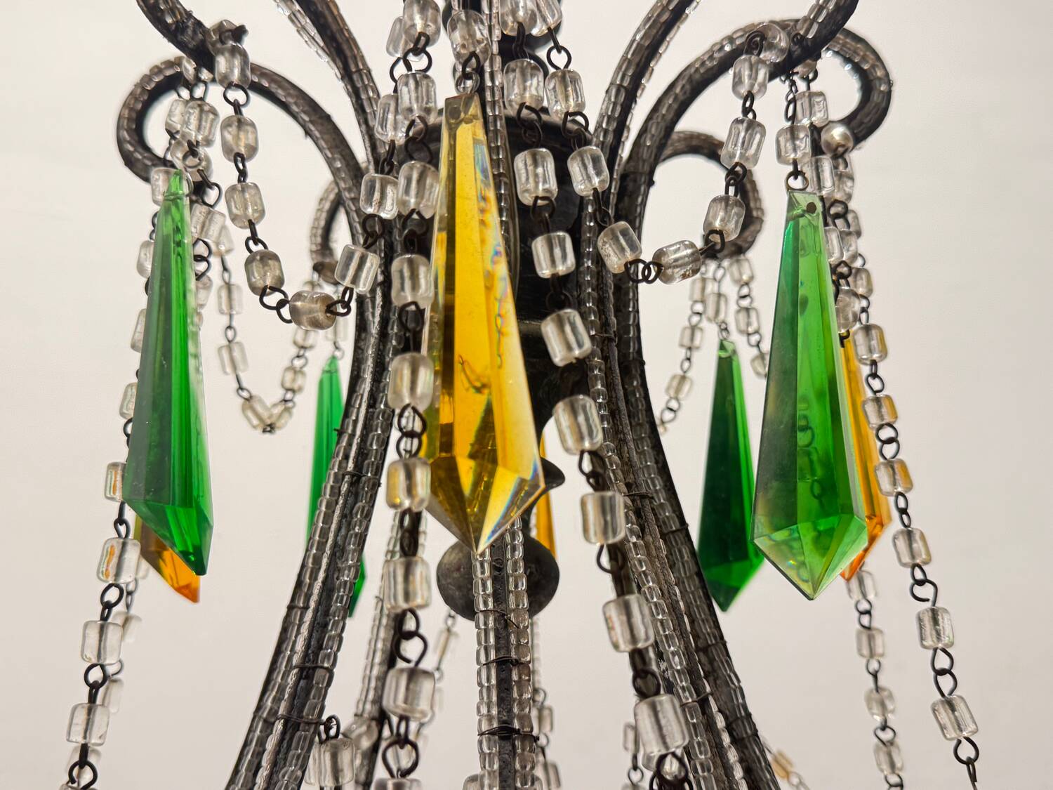 Large Crystal Multicolored Chandelier 1950’s