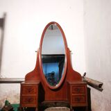 Oval mirror dressing table