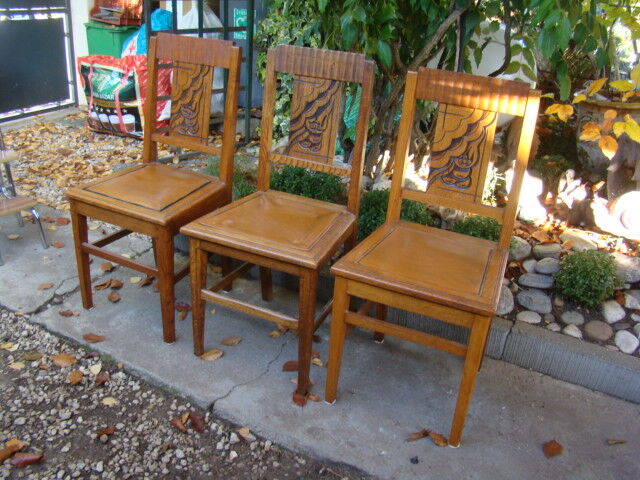 Series of three chairs art deco