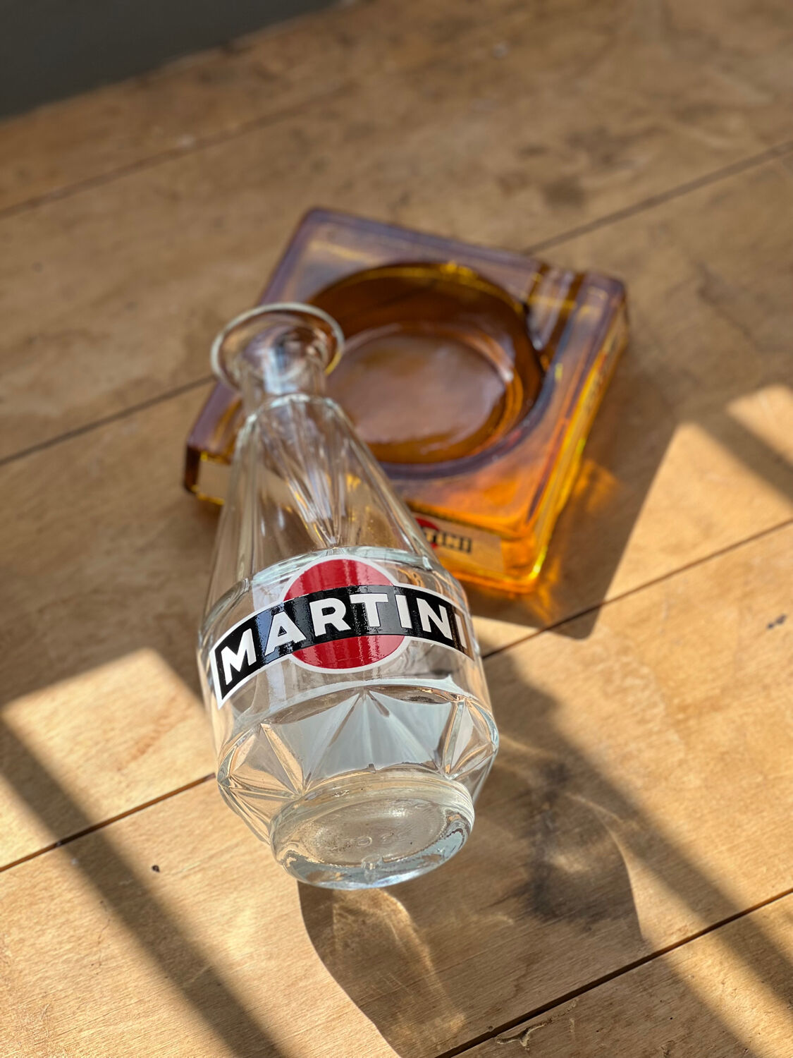 Martini advertising decanter and ashtray
