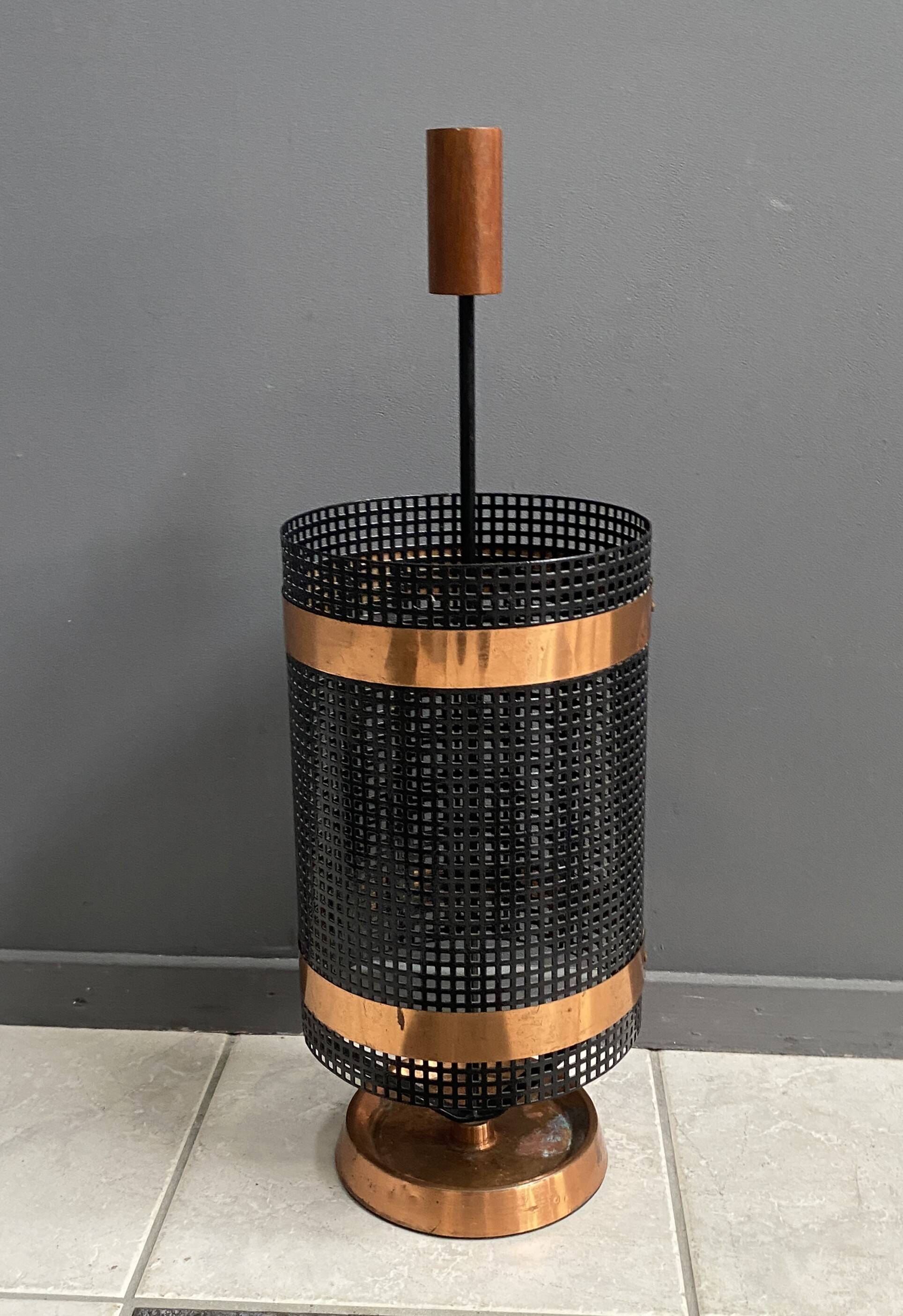 Metal and teak Umbrella stand 1960s