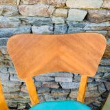 Set of 4 vinyl and wood chairs