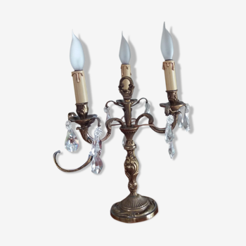 Girandole solid bronze and crystal grapevines