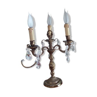 Girandole solid bronze and crystal grapevines