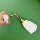 Vintage tulip wall light in white opaline