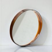 Miroir mural Space Age ambre français années 70