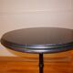 Table bistro tray ground in solid black tinted ash, tripod footing in black cast iron