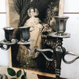 Pair of Italian tin candlesticks