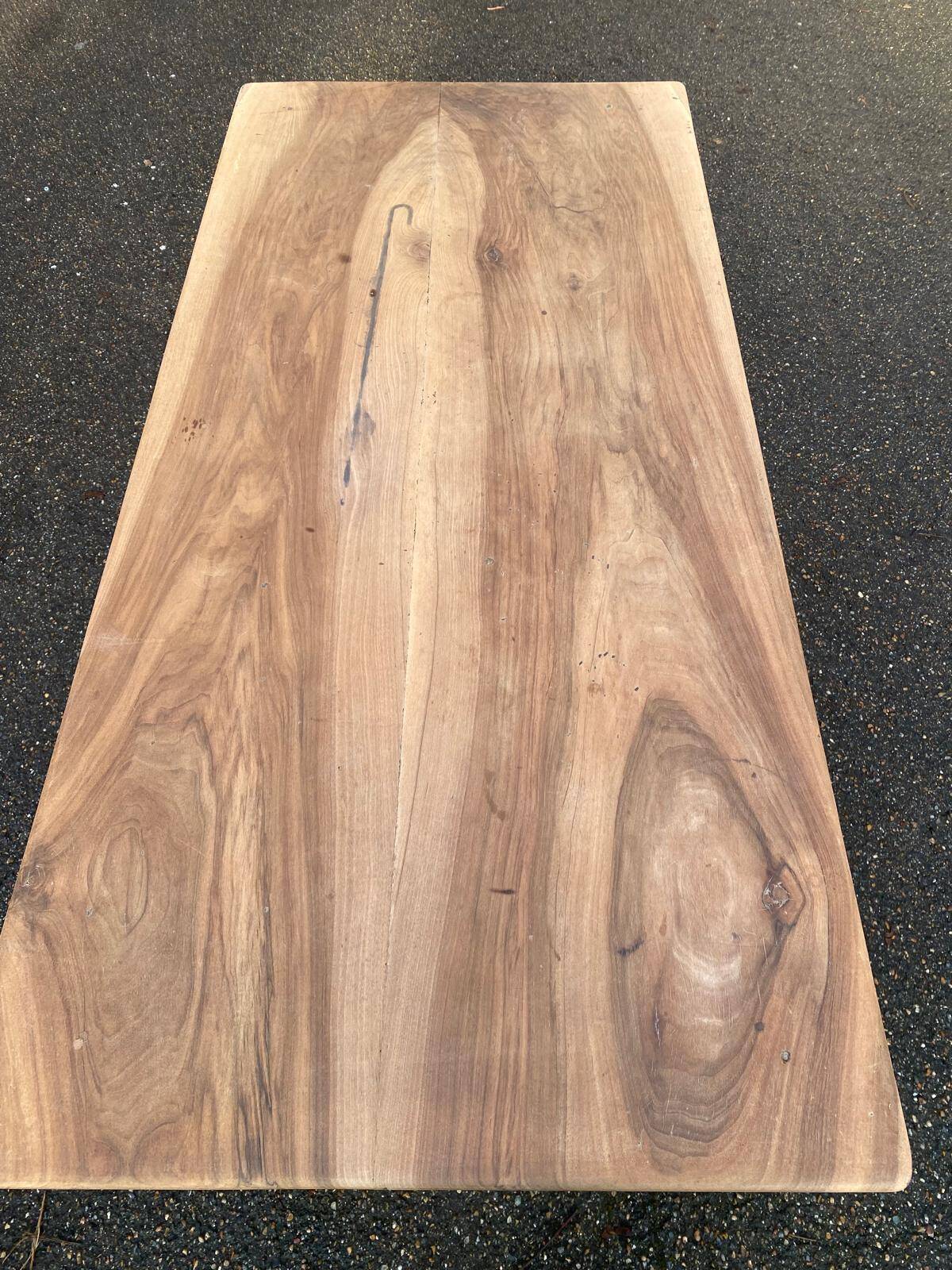 Renovated farmhouse table in solid oak from the 18th century with drawer, 150cm.