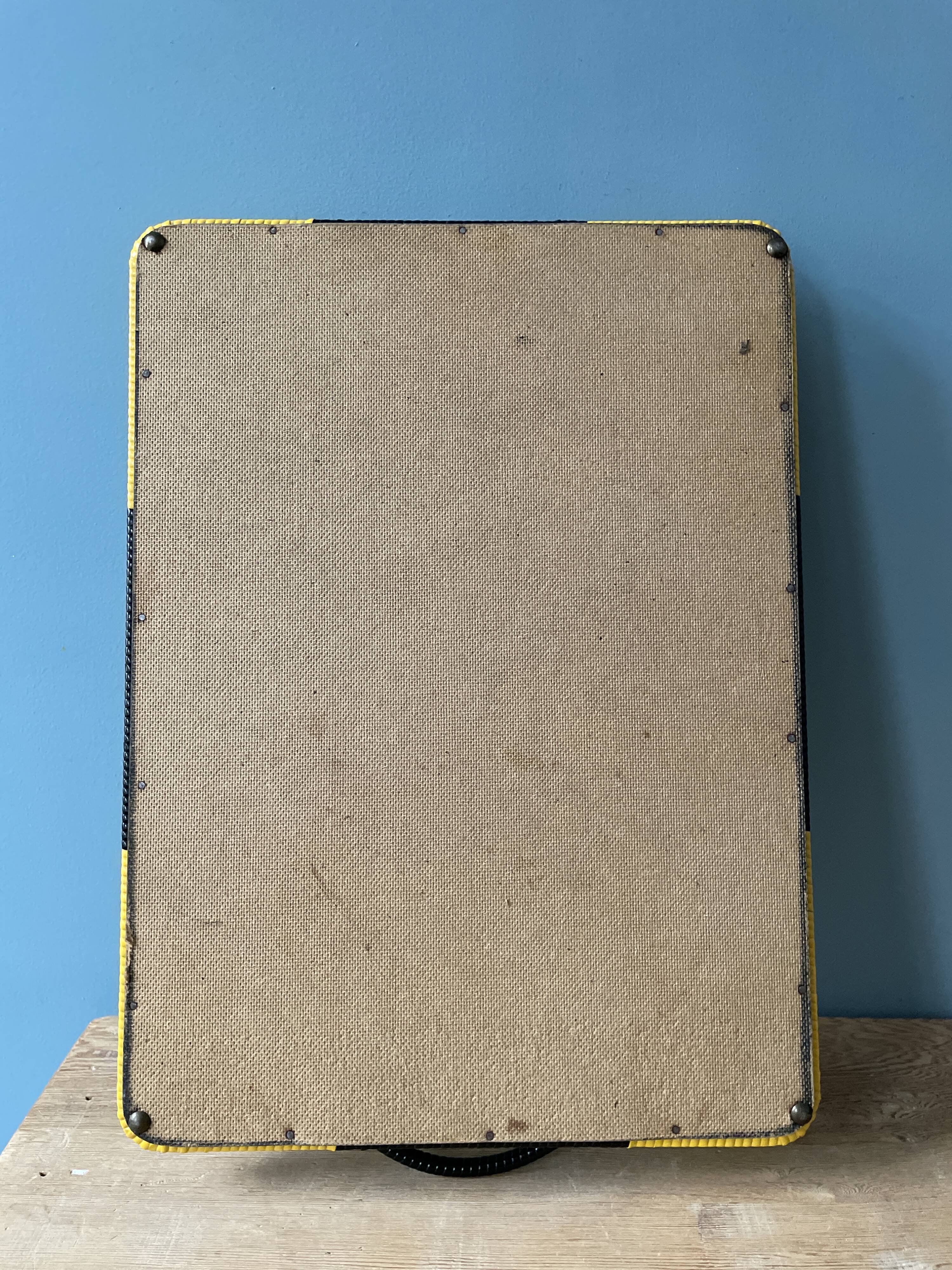 Black and yellow vintage serving tray