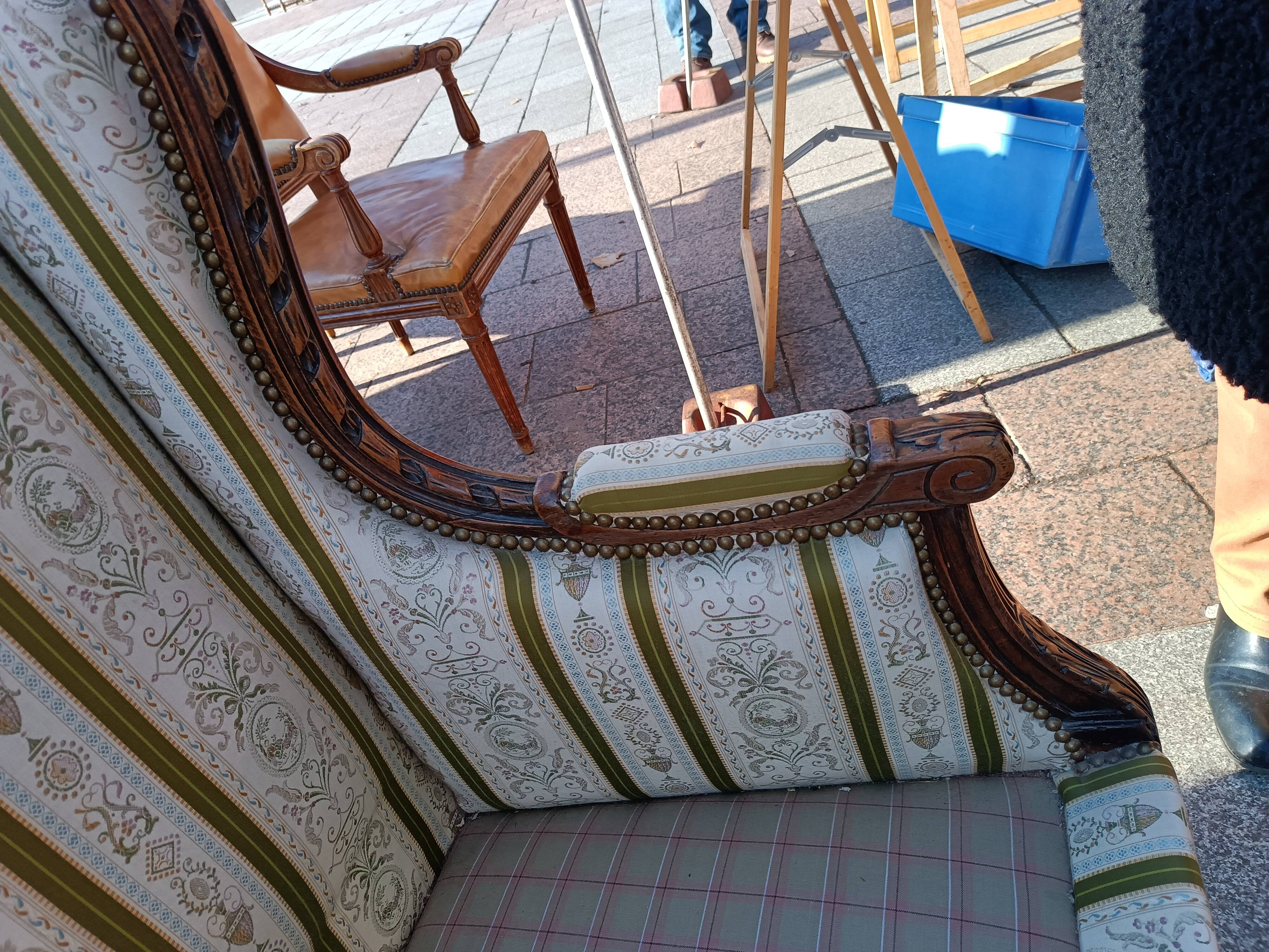 Sofa sofa old style louis xvi 2 places with cushion