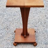 Side table pedestal table of the 50s in solid oak