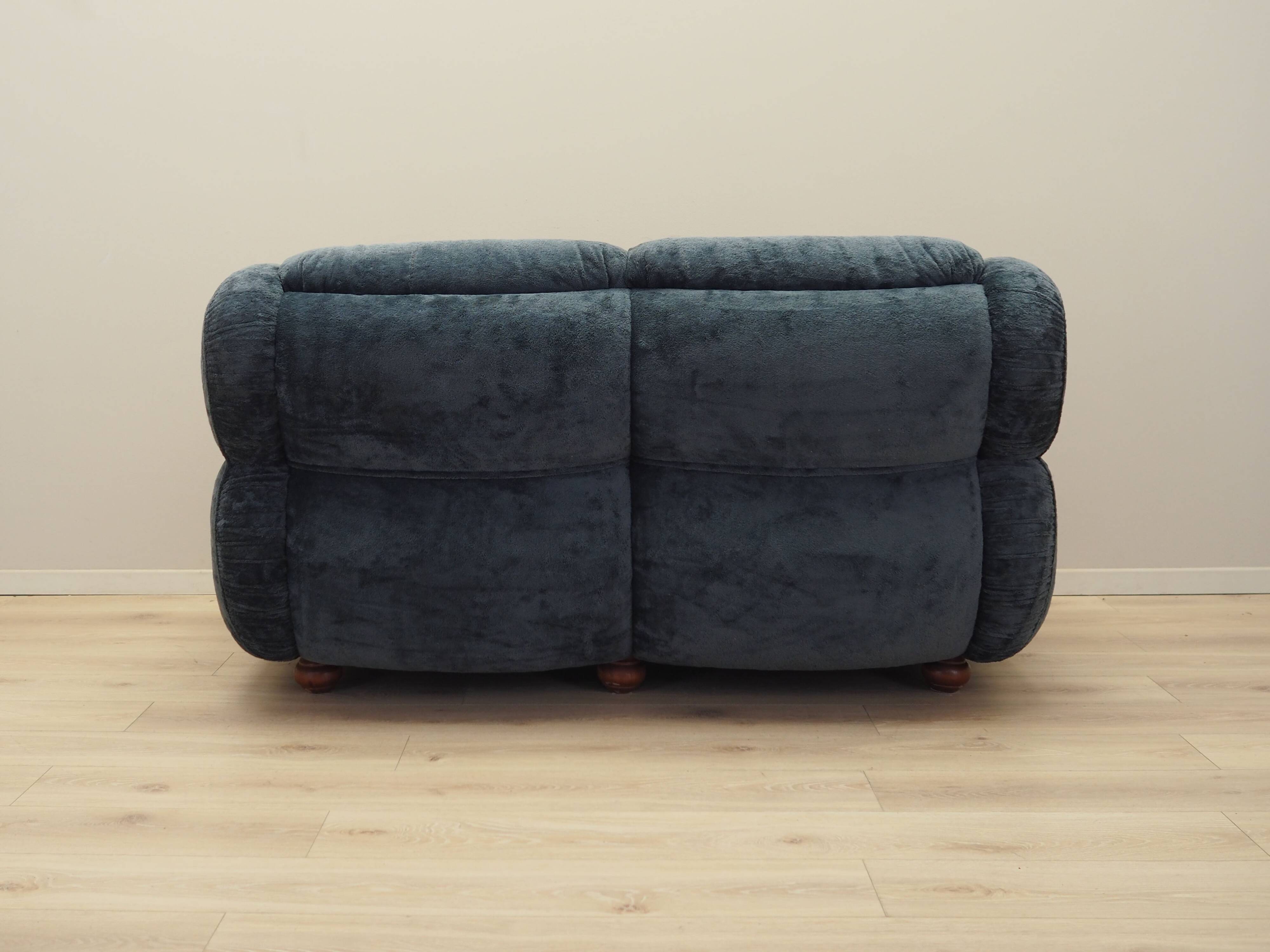 Navy blue velour sofa, Italian design, 1970s, production: Italy