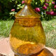 Large amber bubble glass sweet jar from Biot, 1960s.