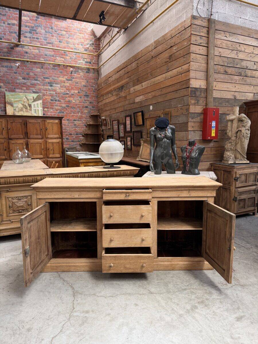 Enfilade in solid raw oak from the 19th century.