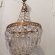 Chandelier ceiling lamp balloon grapevines glass & brass 1 fire