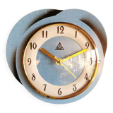 Silent vintage formica wall pendulum clock "Dam blue black"