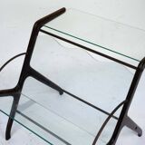 Ico Parisi Magazine Rack in Wood, Brass and Glass. Italy, 1950s