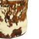 Round Vintage Pouf Cowhide Leather Sixties 47cm