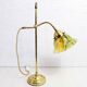 Brass and glass swan neck lamp