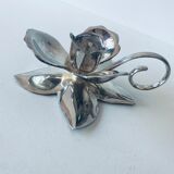 Silver flower candle holder