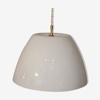 Vintage white opaline hanging lamp