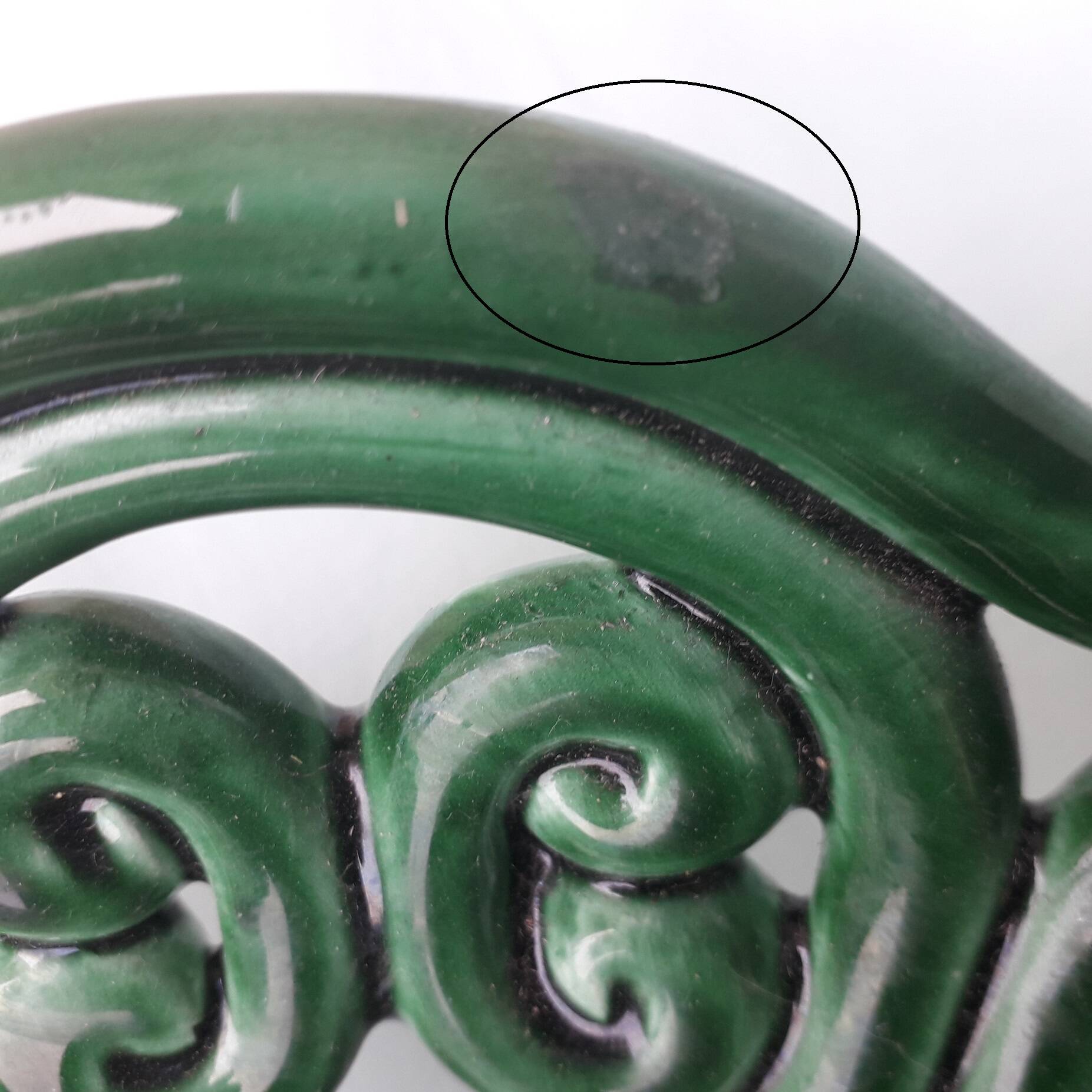Green ceramic bowl