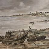 Painting by C. Bonnec, landscape of Brittany