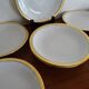 12 hollow plates porcelain of Sologne Larchevèque white and golden signed