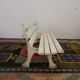 Wooden garden bench and old cast iron