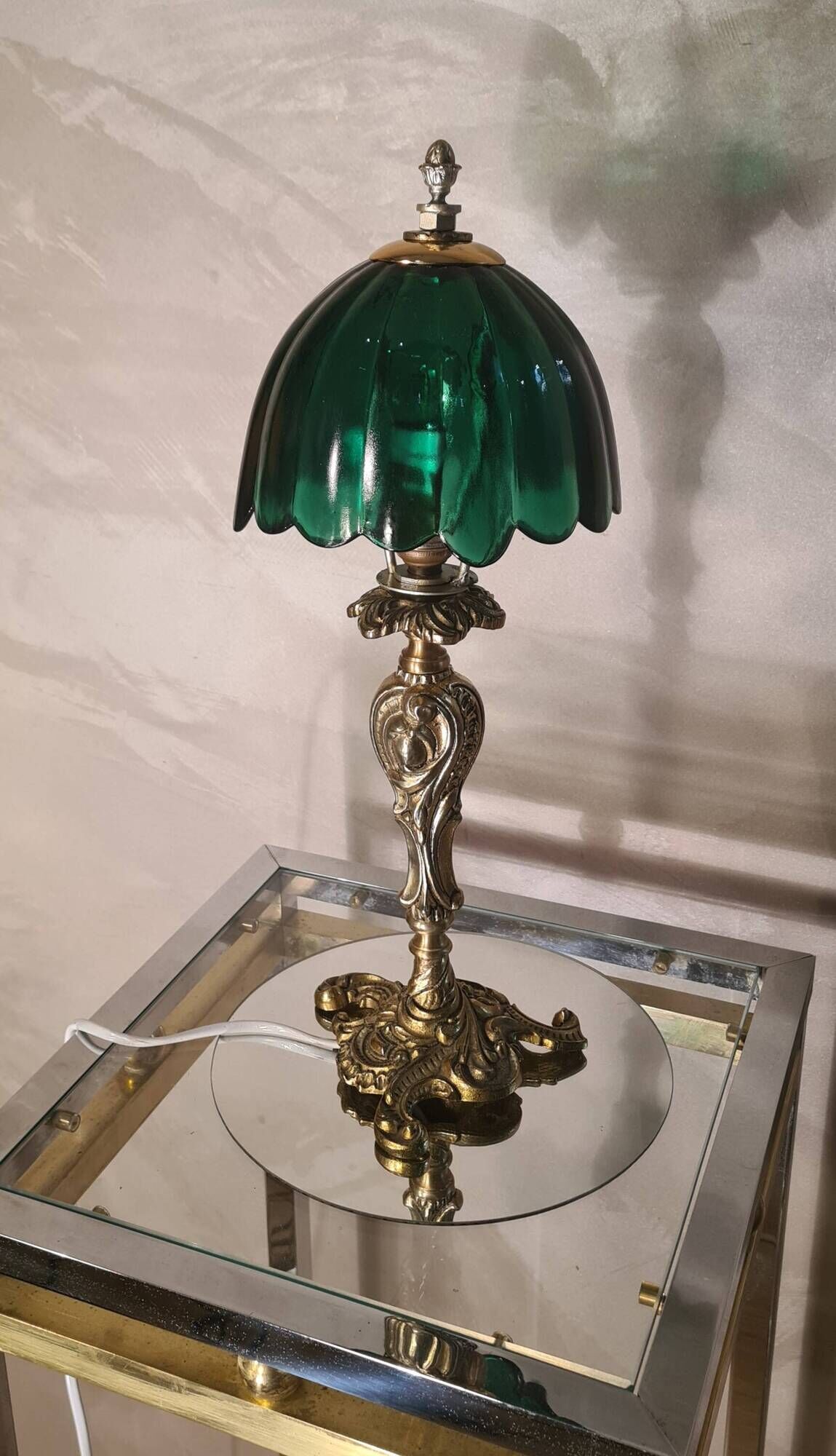 Rocaille style lamp, golden 38x15